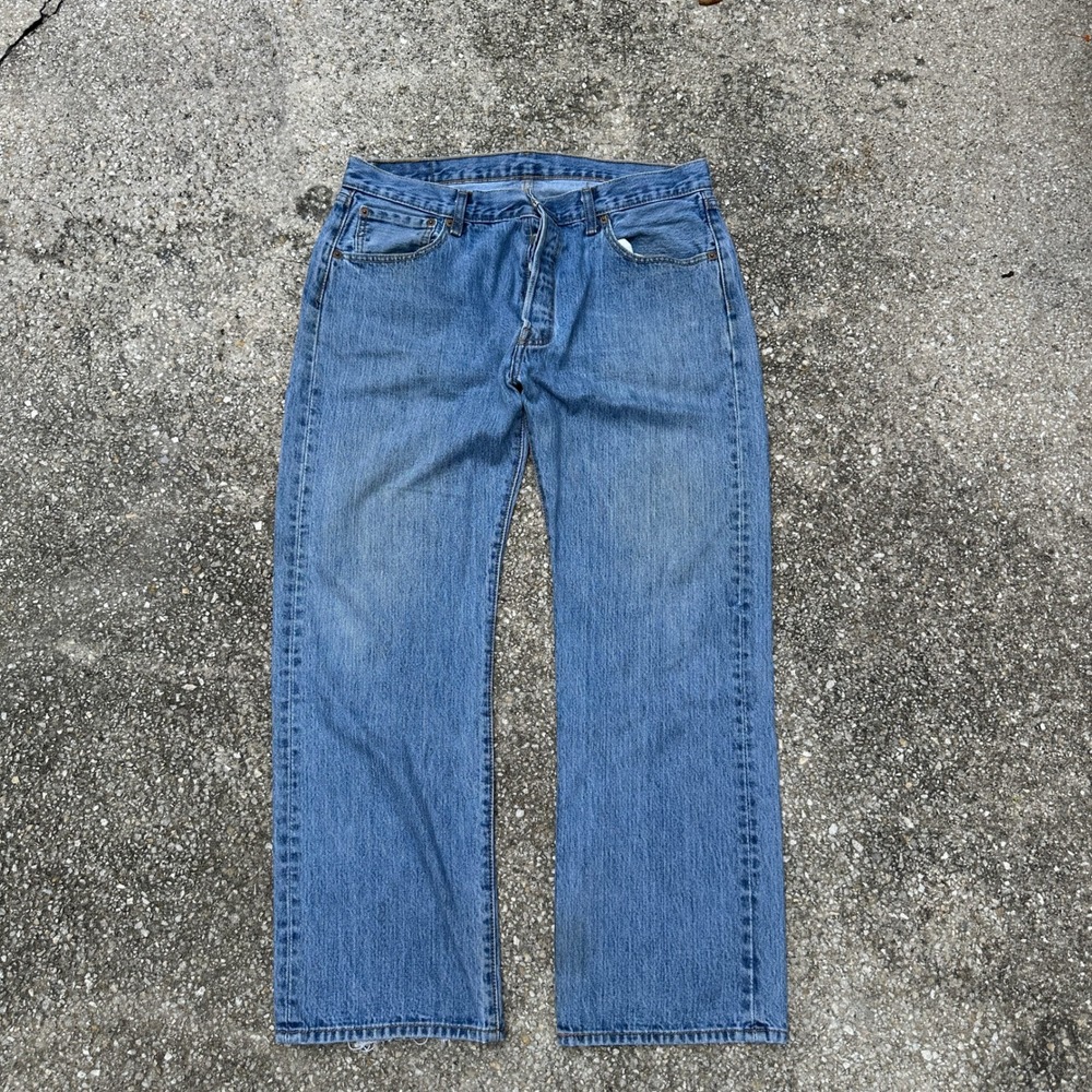 Vtg 90s Levis 501 Original Fit Mens 36x29 Blue Jeans Button Fly Straight Leg